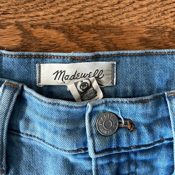 Madewell Slim Wide Leg Crop jeans light wash denim - Picture 2 of 7